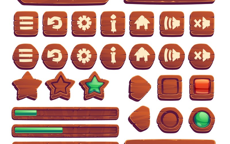 Wooden UI Kit